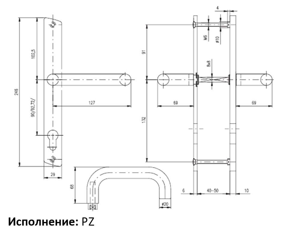 Фурнітура для міжкімнатних дверей ROSTEX TABLET ES32