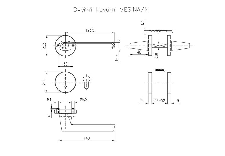 Фурнітура для міжкімнатних дверей ROSTEX MESINA