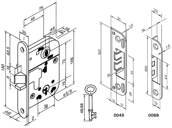 Замки для міжкімнатних дверей ABLOY