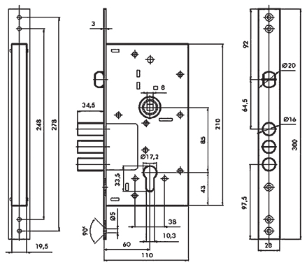 Замки основные однонаправленные MUL-T-LOCK