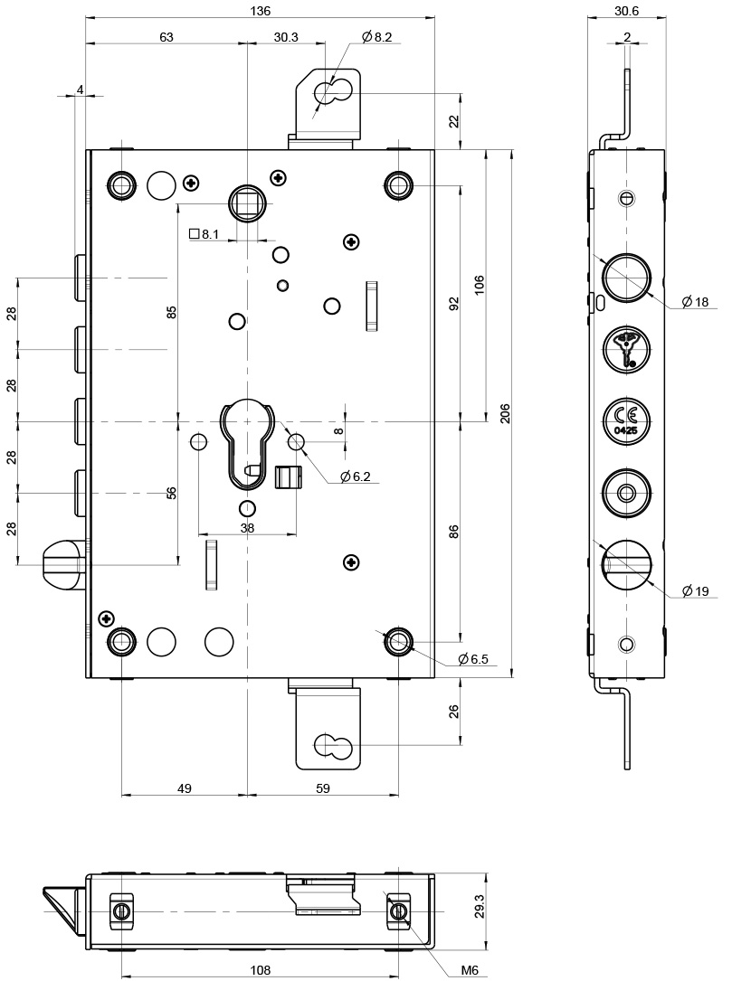 Замки основні багатонаправлені